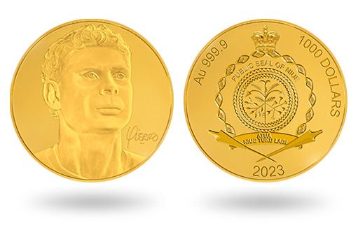 Золотые монеты Ниуэ в честь футболиста